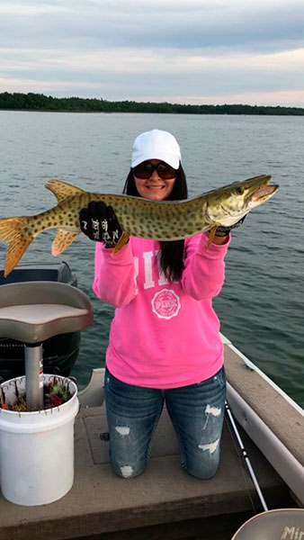 Emily first Musky caught on a Purple-Pink MiniBoss.